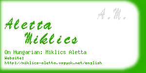 aletta miklics business card